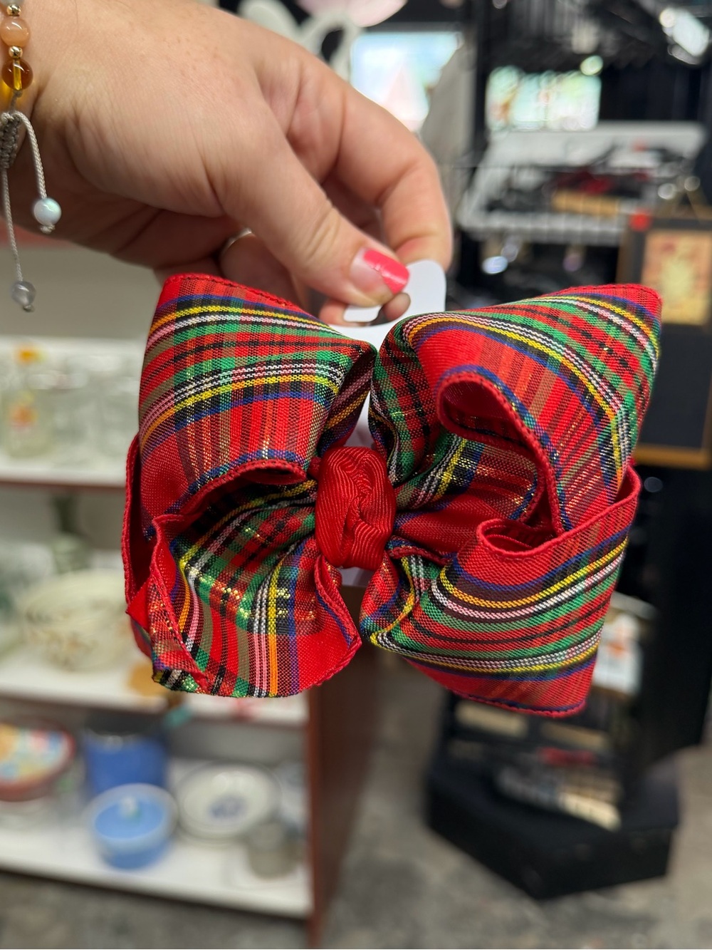 Accessorize Red Tartan Plaid Bow Hair Clip - Kids Accessories